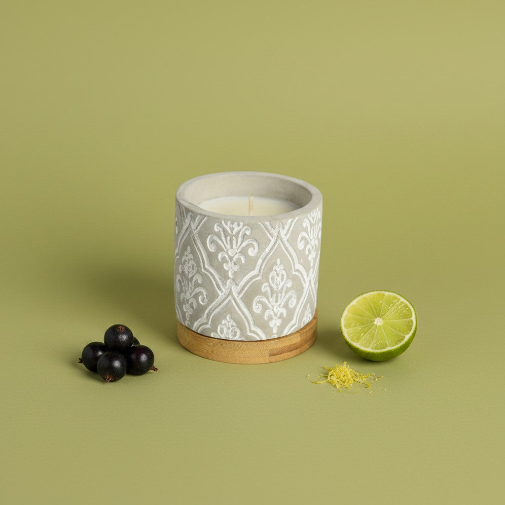 Bourbon Royalty 3 oz Damask Stone Candle