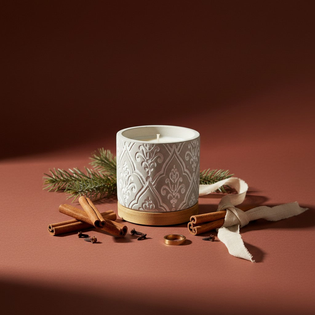 Bourbon Royalty 3 oz Damask Stone Candle