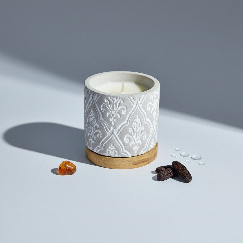 Bourbon Royalty 3 oz Damask Stone Candle