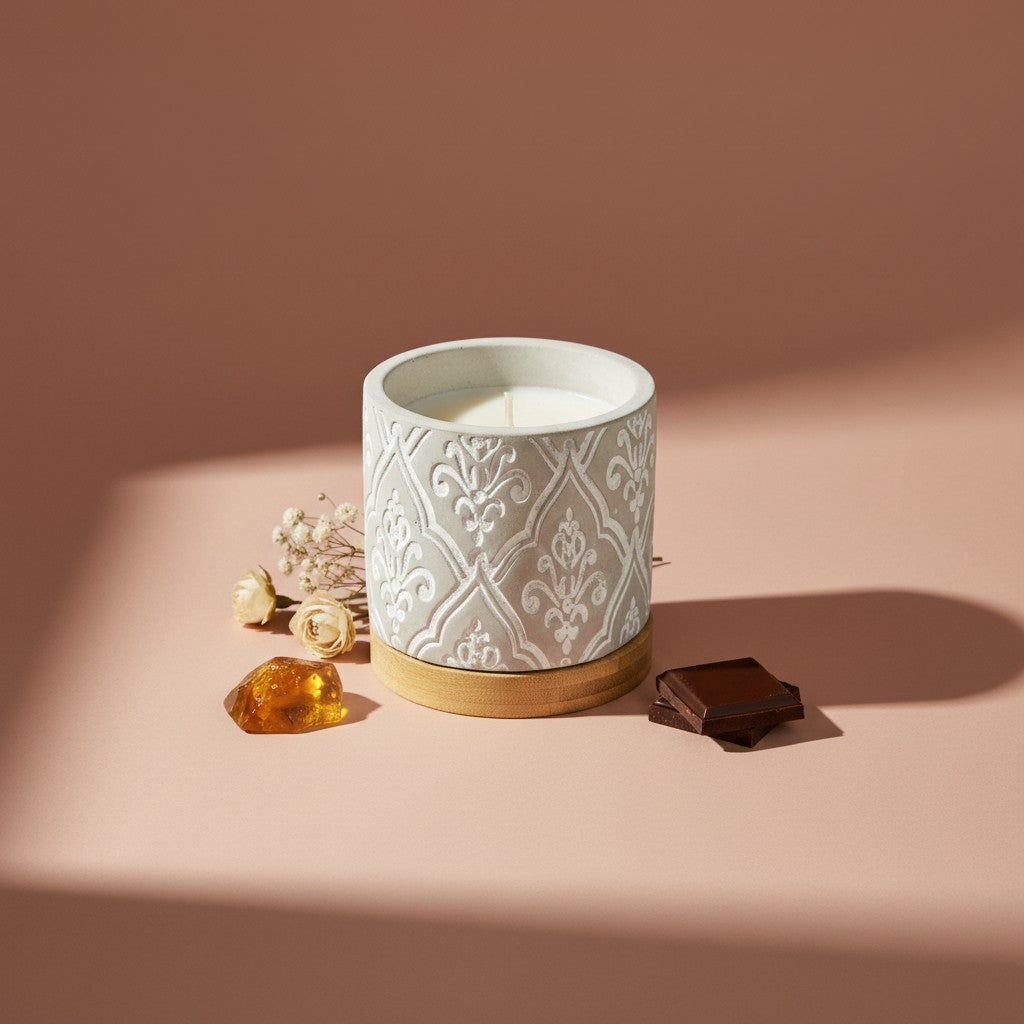 Bourbon Royalty 3 oz Damask Stone Candle