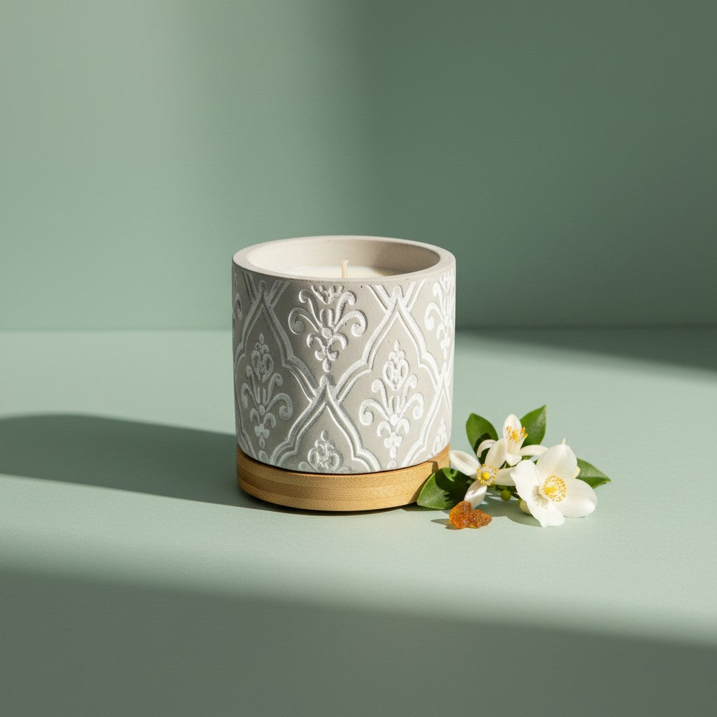 Bourbon Royalty 3 oz Damask Stone Candle