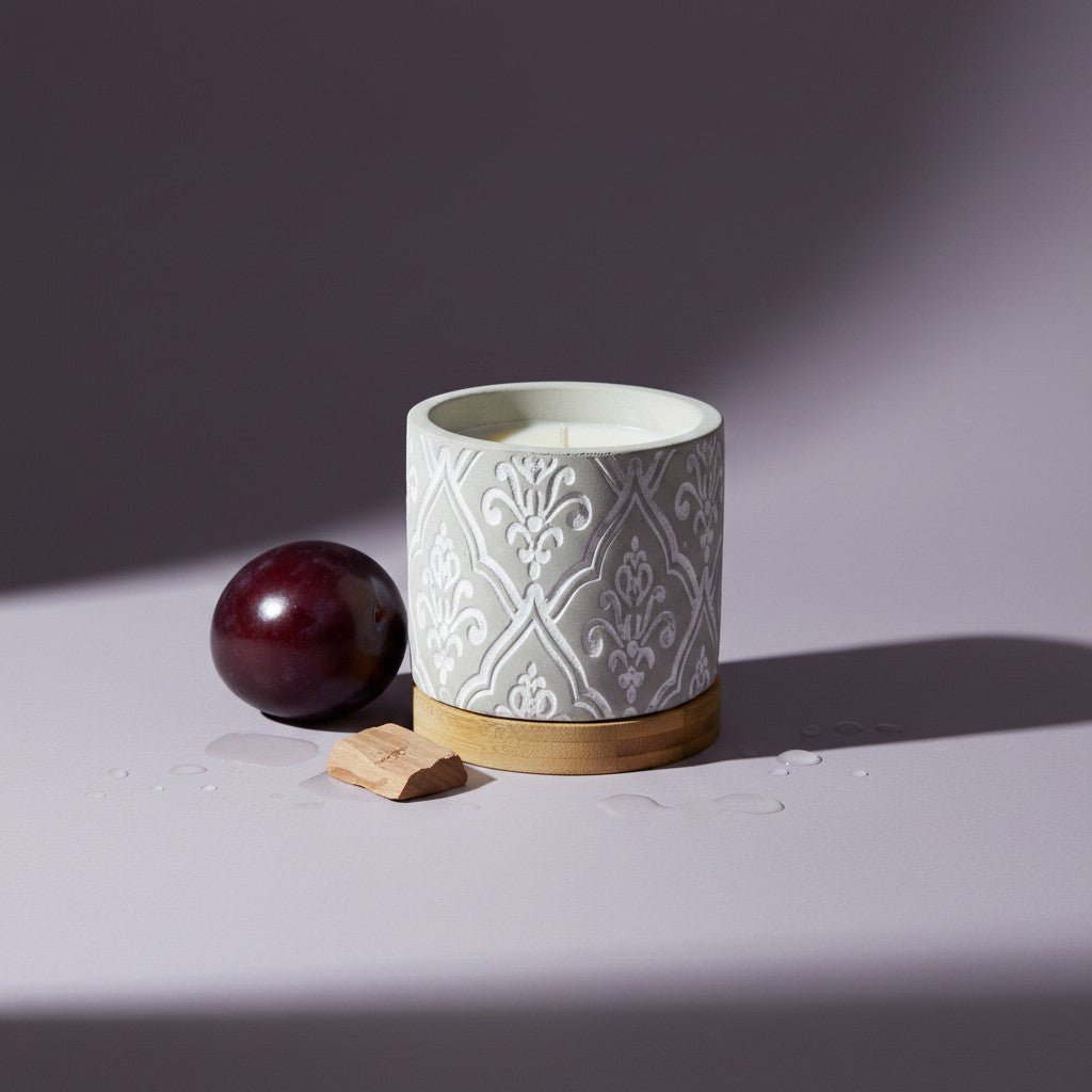 Bourbon Royalty 3 oz Damask Stone Candle
