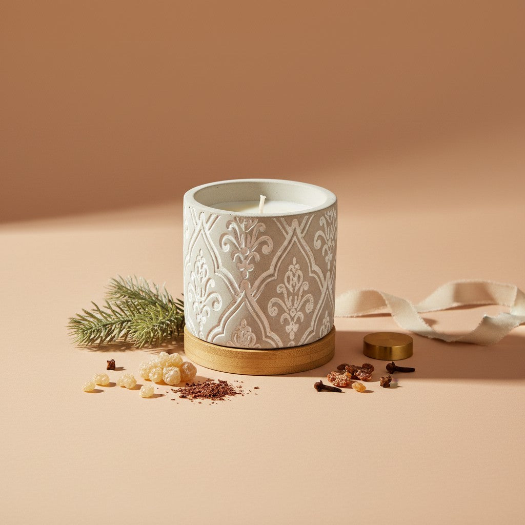 Bourbon Royalty 3 oz Damask Stone Candle