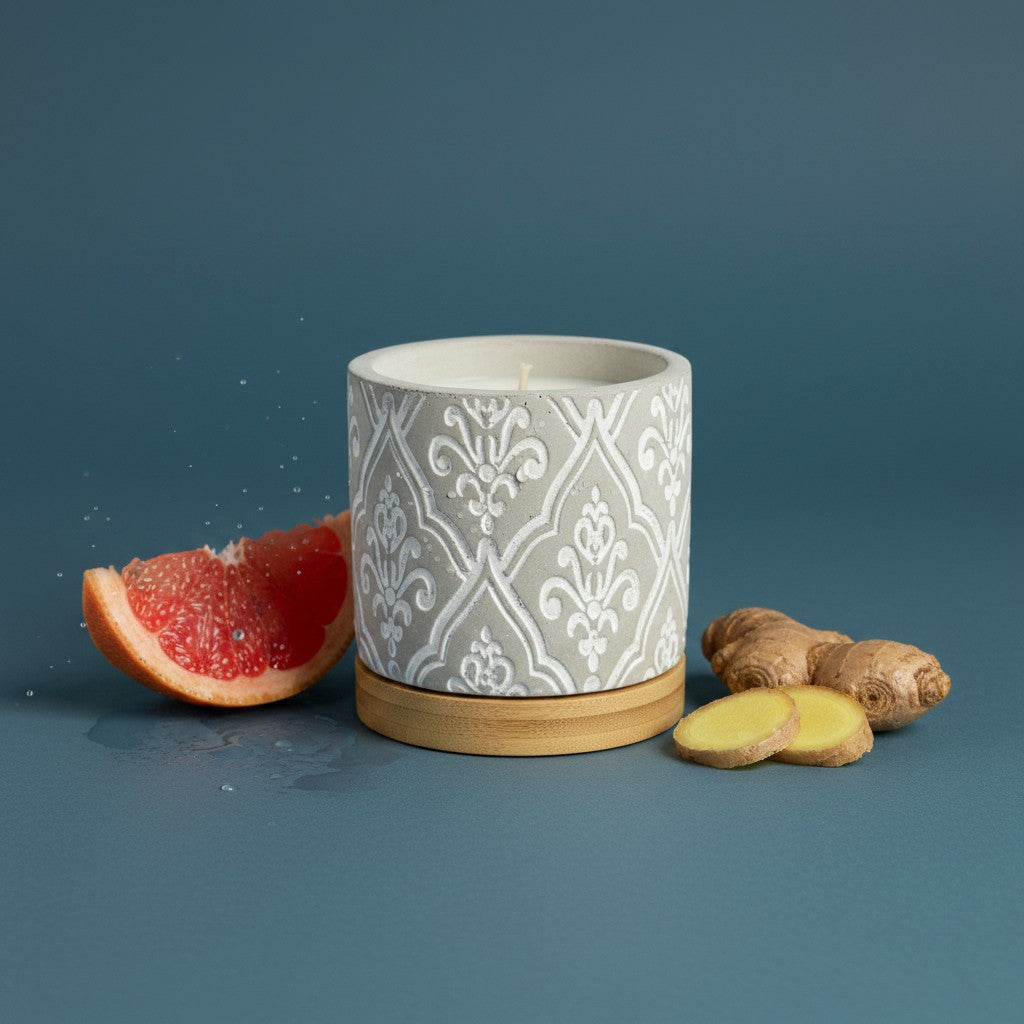 Bourbon Royalty 3 oz Damask Stone Candle