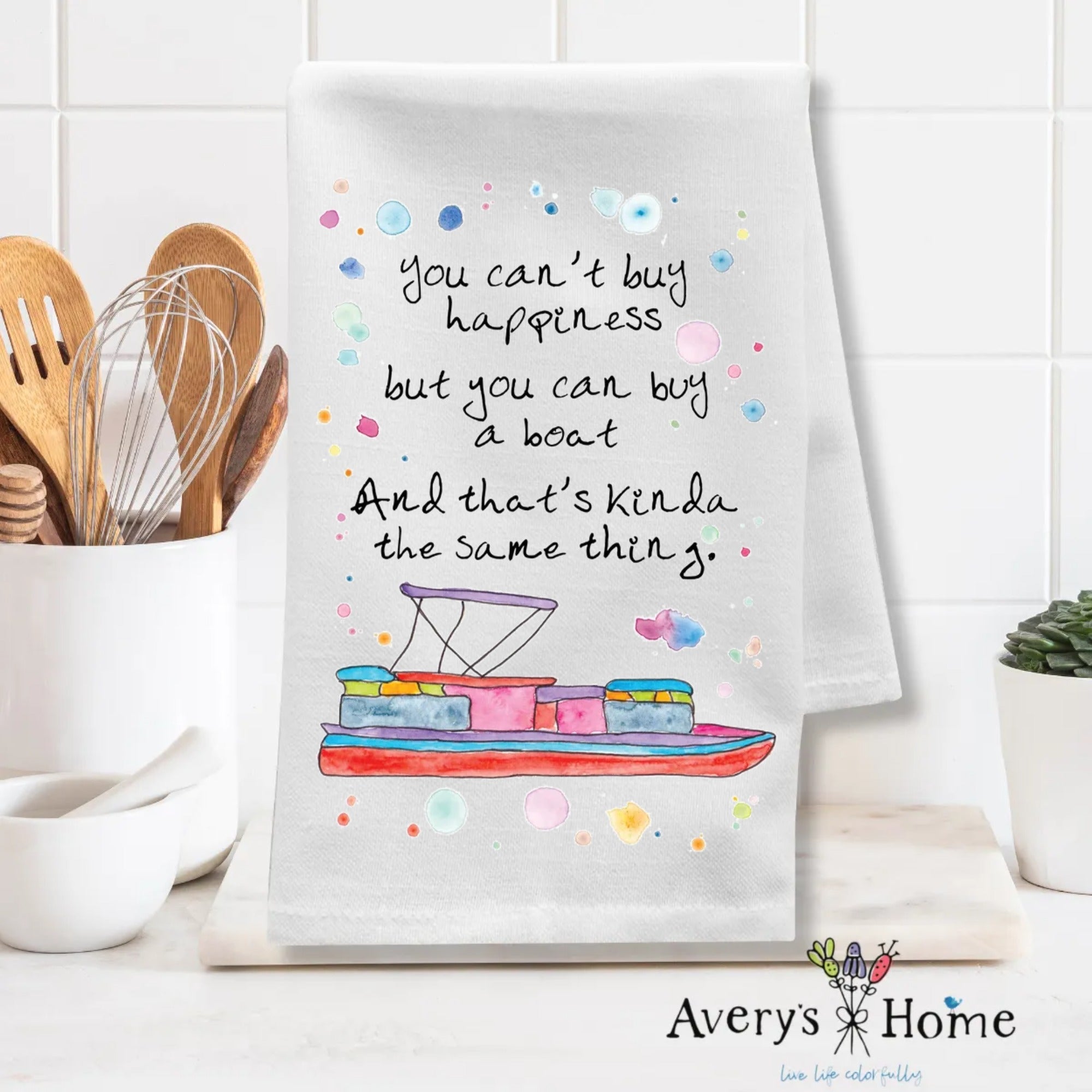 Buy a Boat dish towel folded, 27x27 flour sack cotton