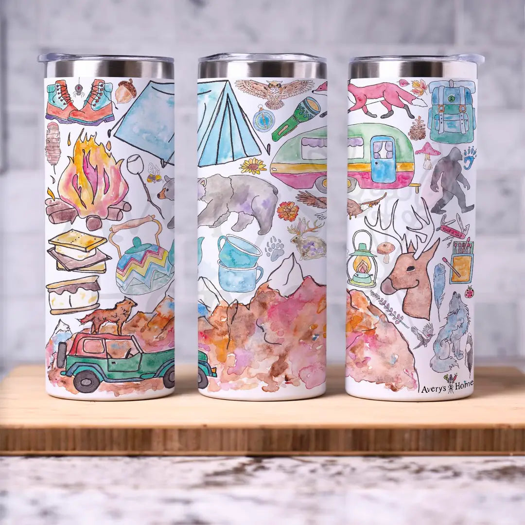 Mountains & Camping 20 oz Skinny Tumbler