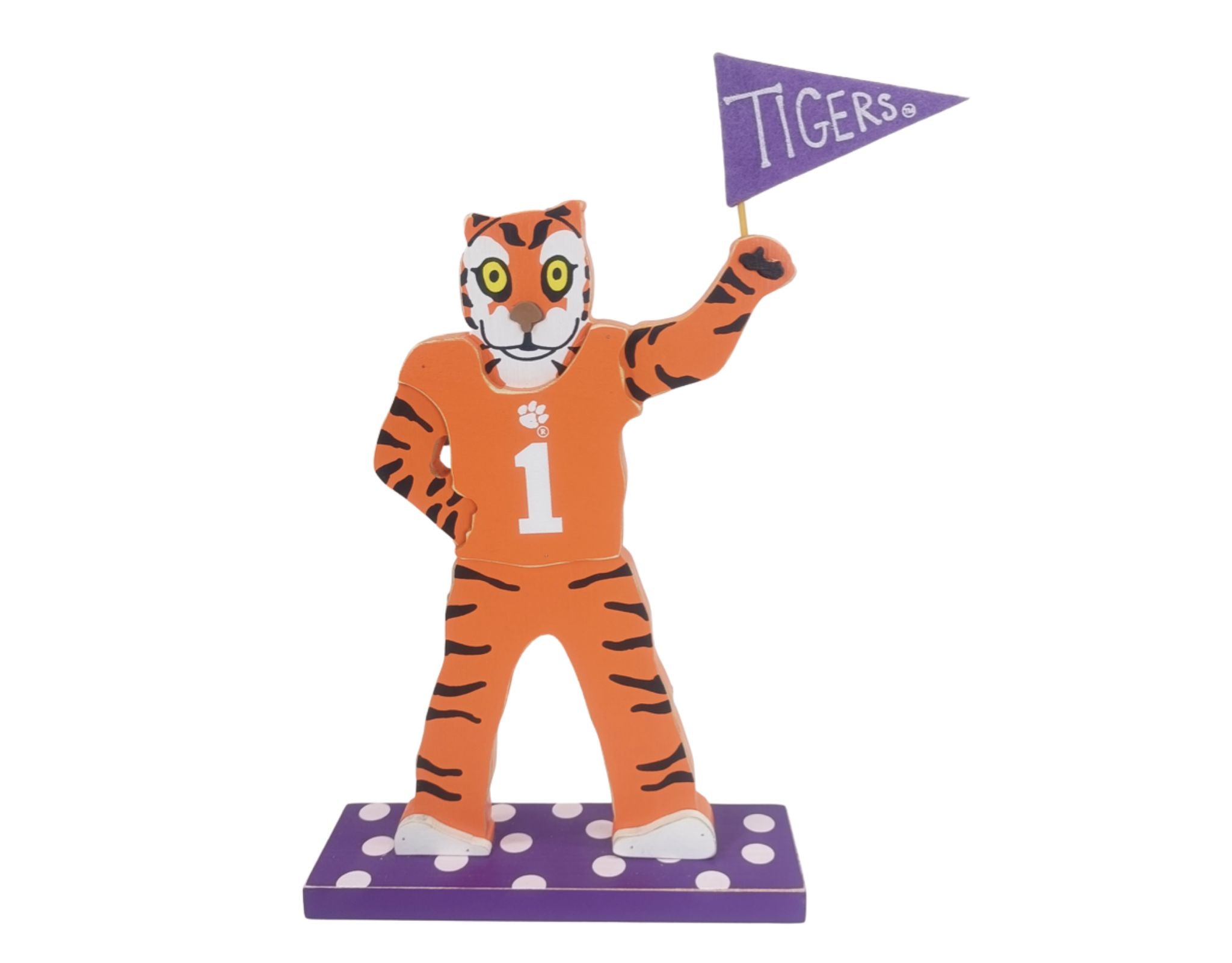 Clemson Tiger Mascot Wooden Tabletop