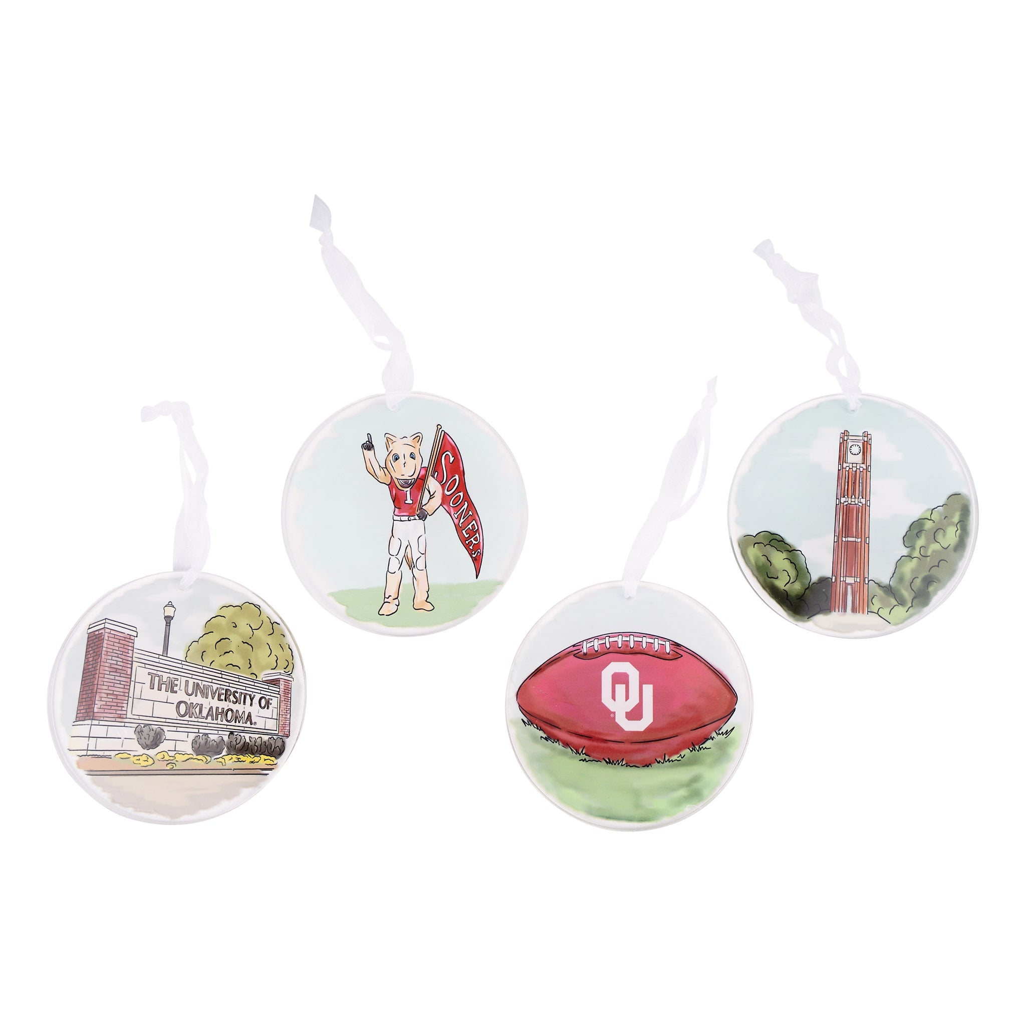 Oklahoma Ornament Set/4