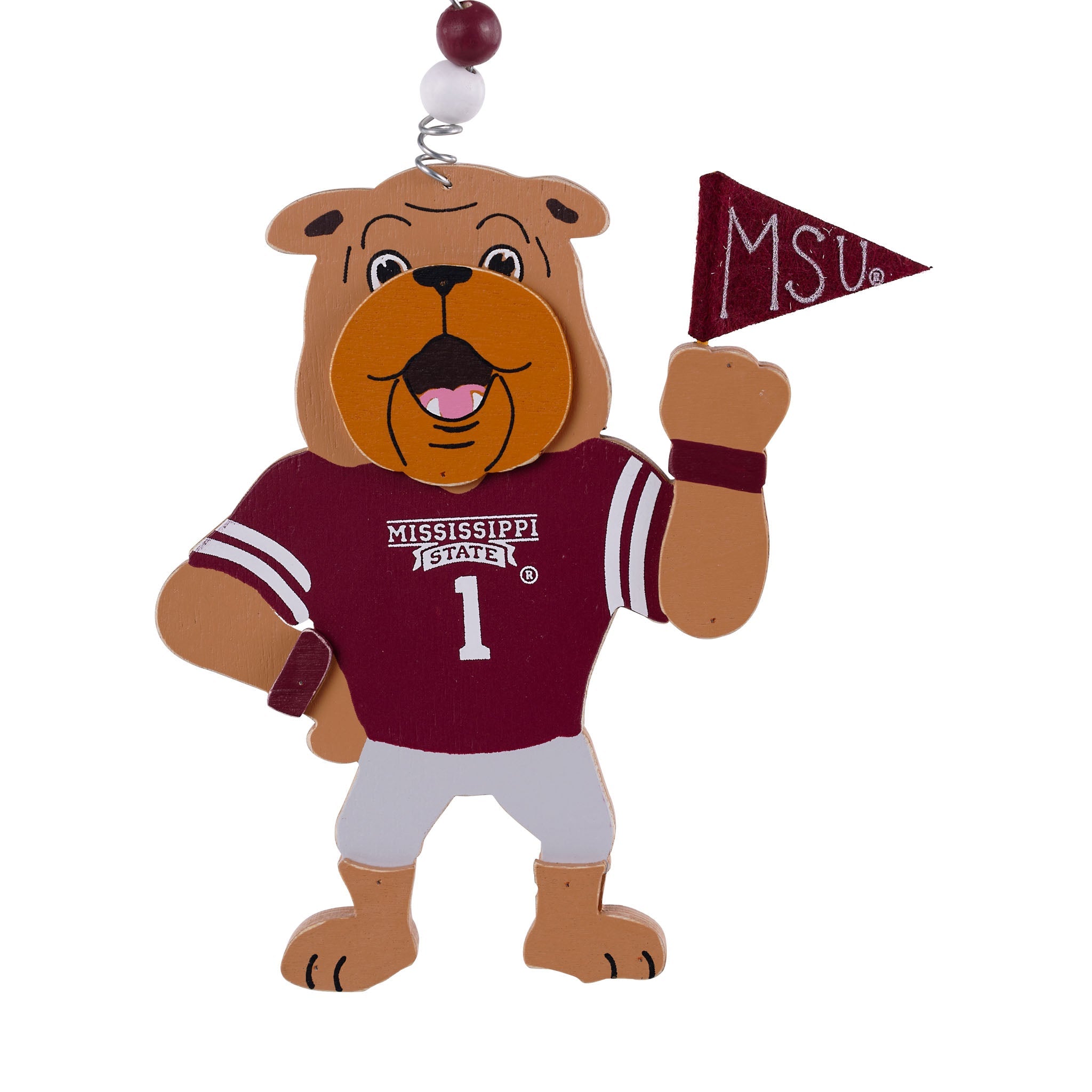 MSU Bully Wooden Mascot Ornament