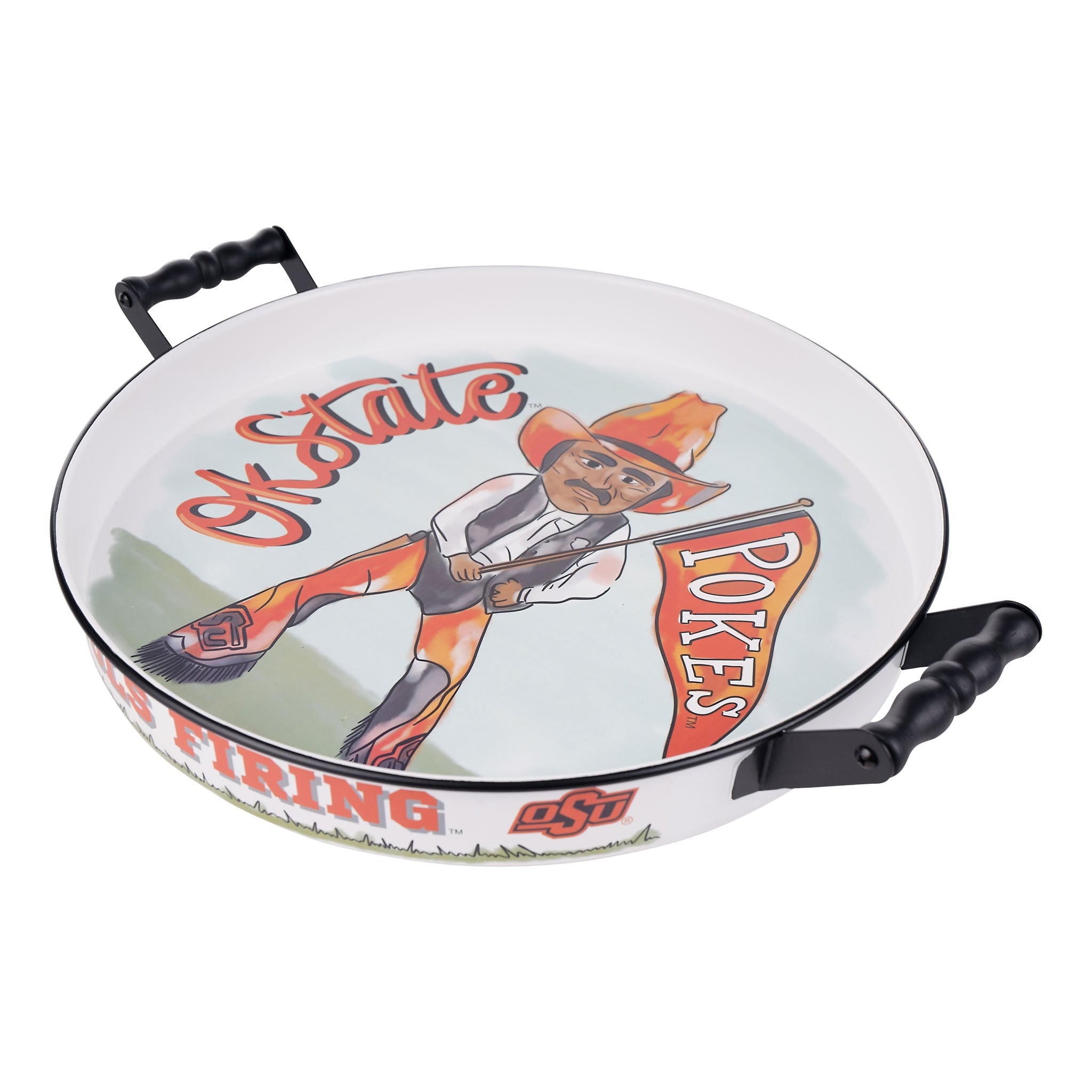 Oklahoma State Mascot Enamel Tray