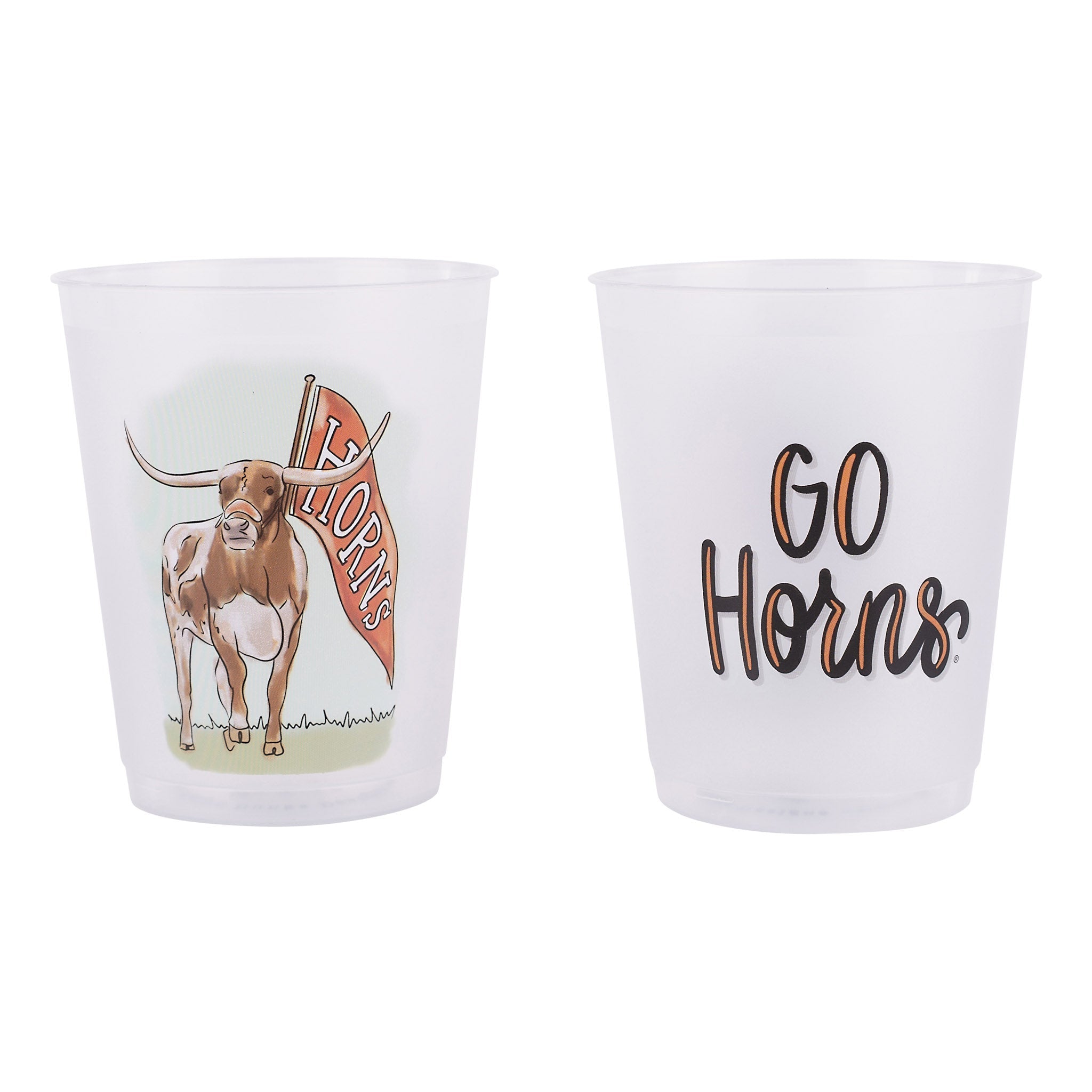 Texas Mascot Frosted Cups Set/8