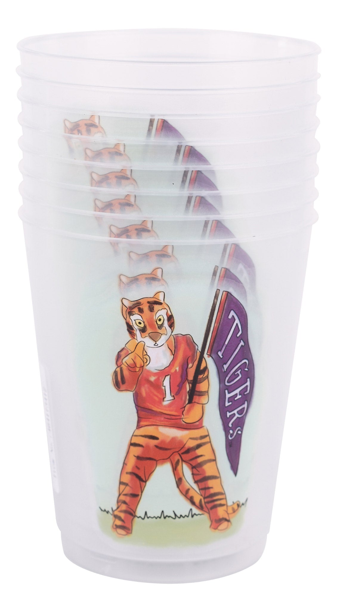 Clemson Mascot Frosted Cups Set/8