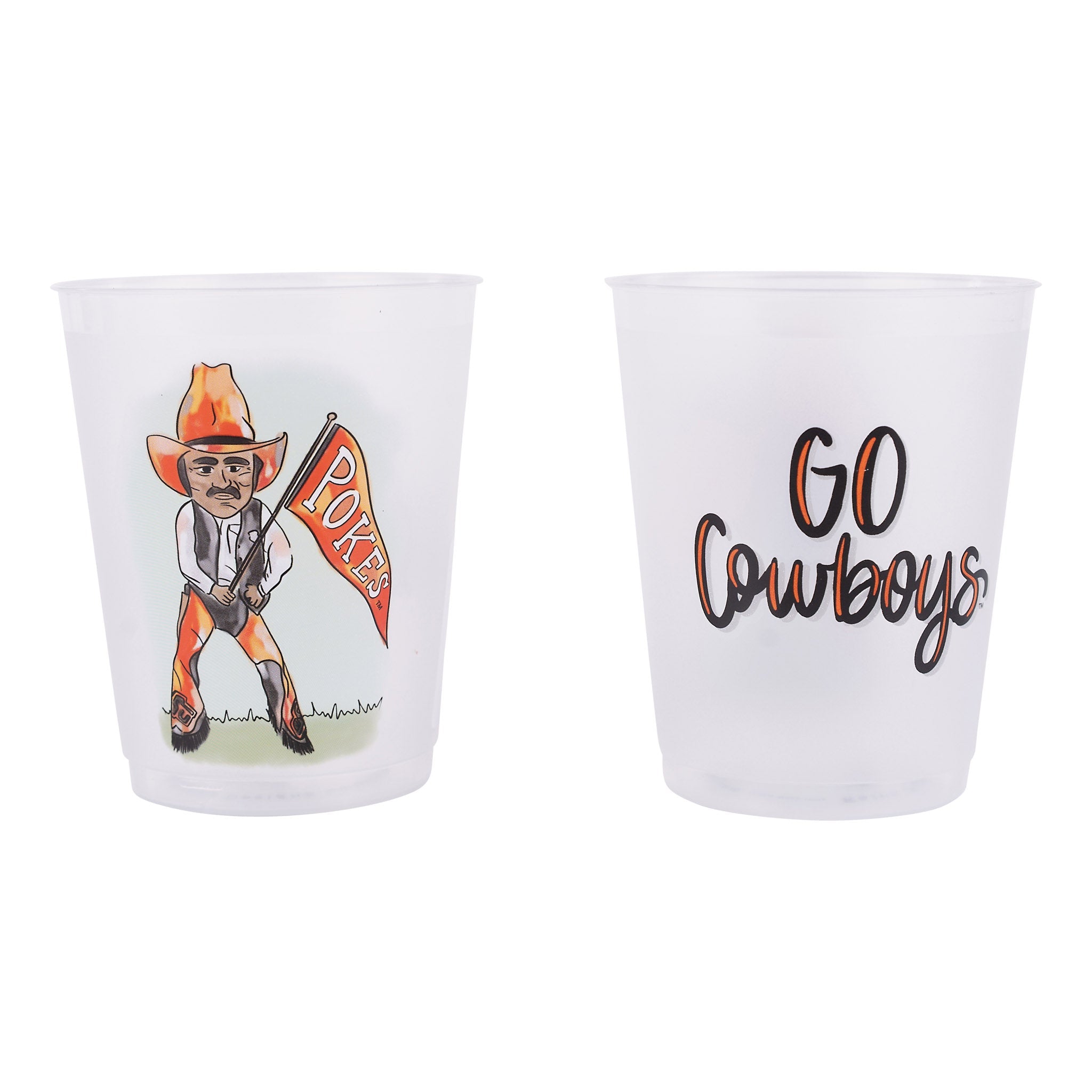 Oklahoma State Mascot Frosted Cups Set/8