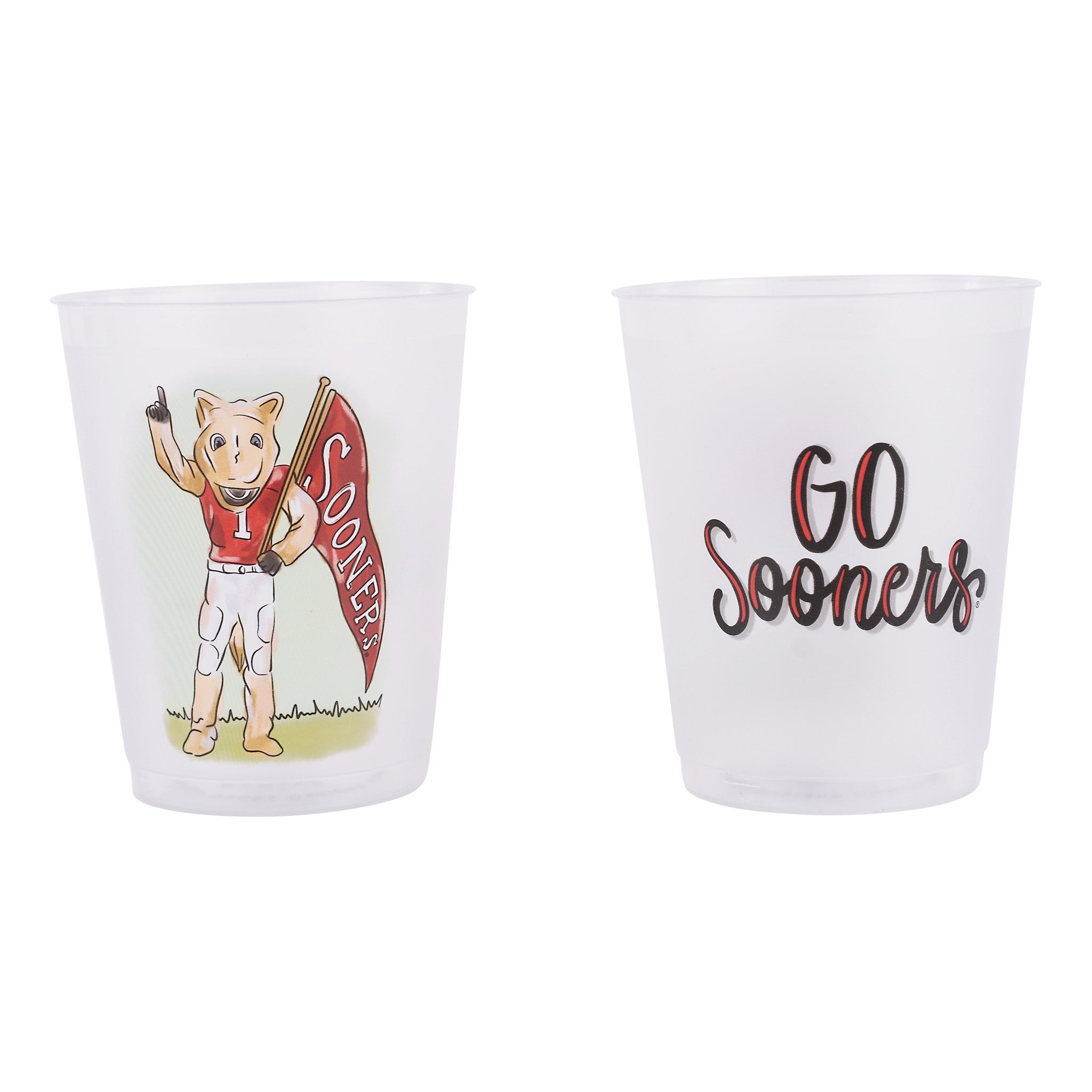 Oklahoma Mascot Frosted Cups Set/8