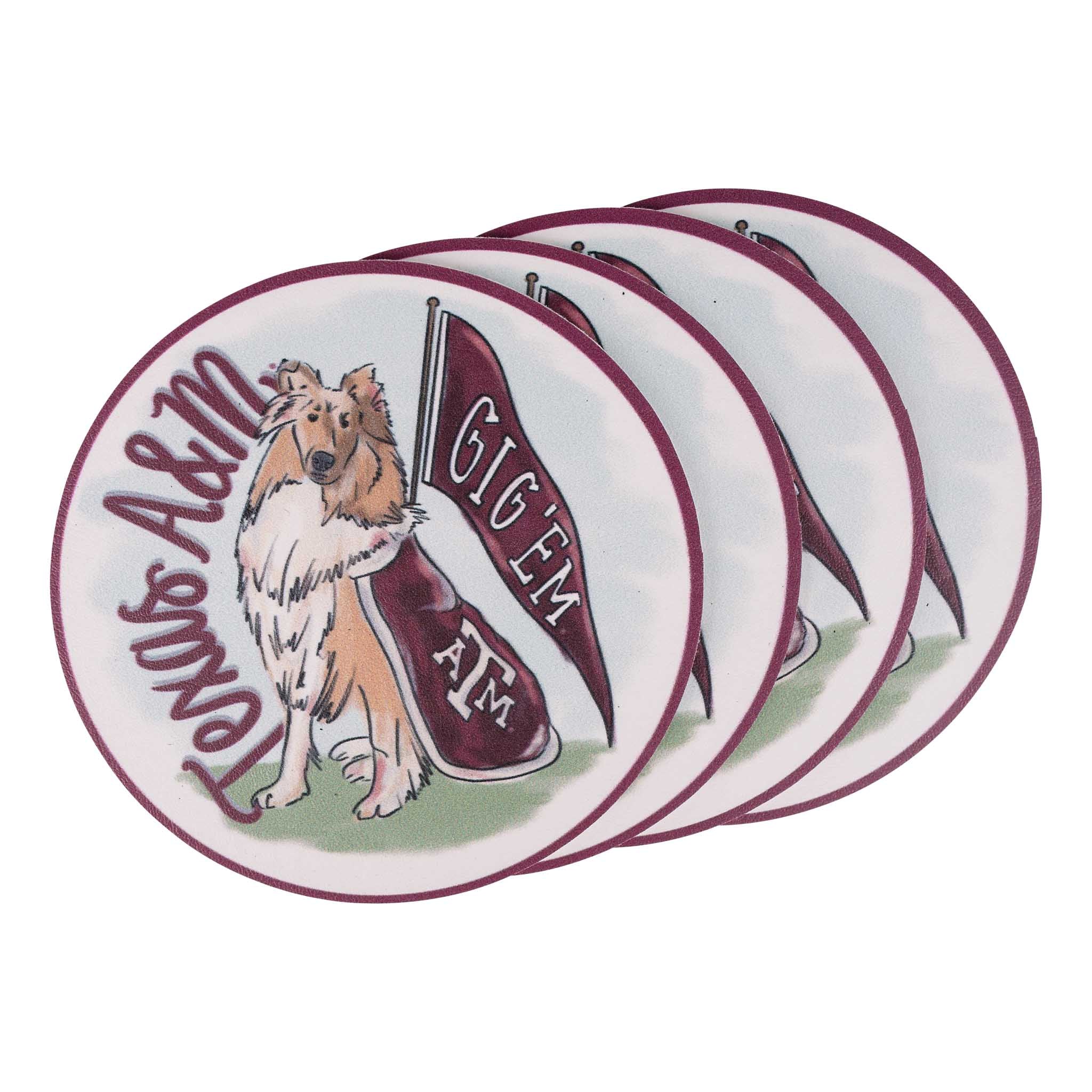 Texas A&M Mascot Coaster Set/4