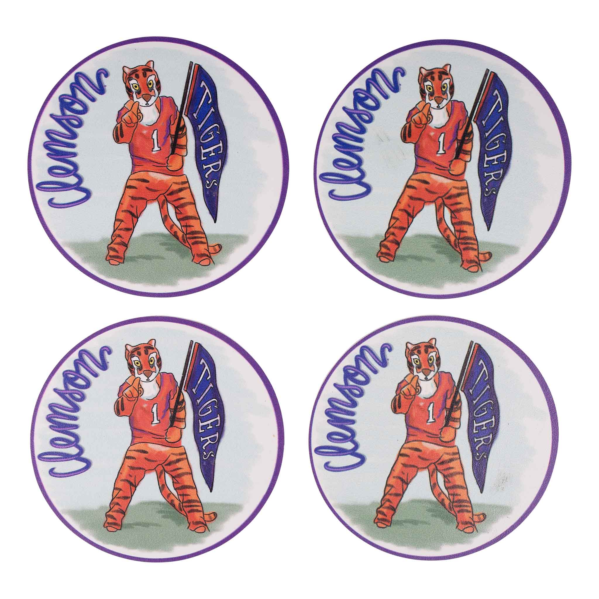 Clemson Mascot Coaster Set/4