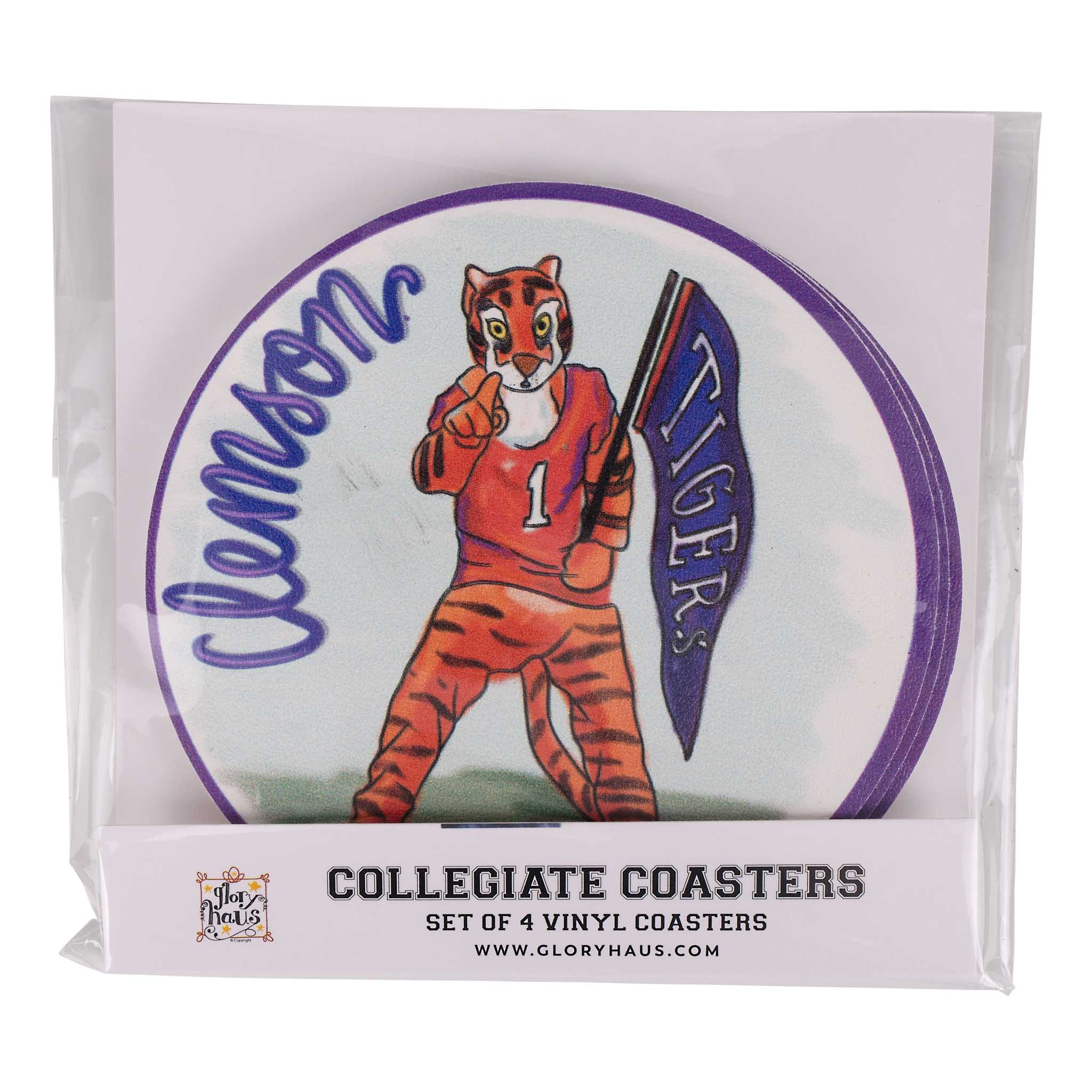 Clemson Mascot Coaster Set/4