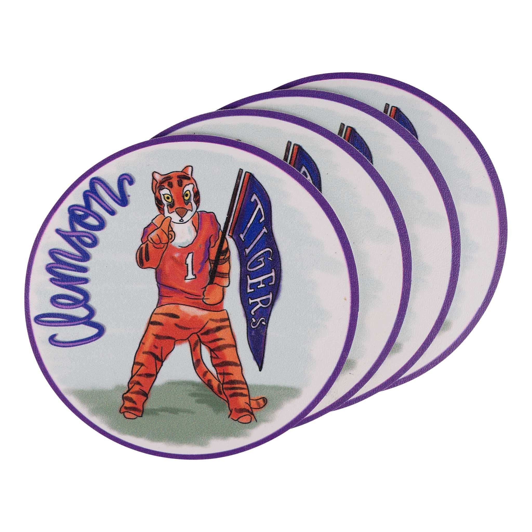 Clemson Mascot Coaster Set/4