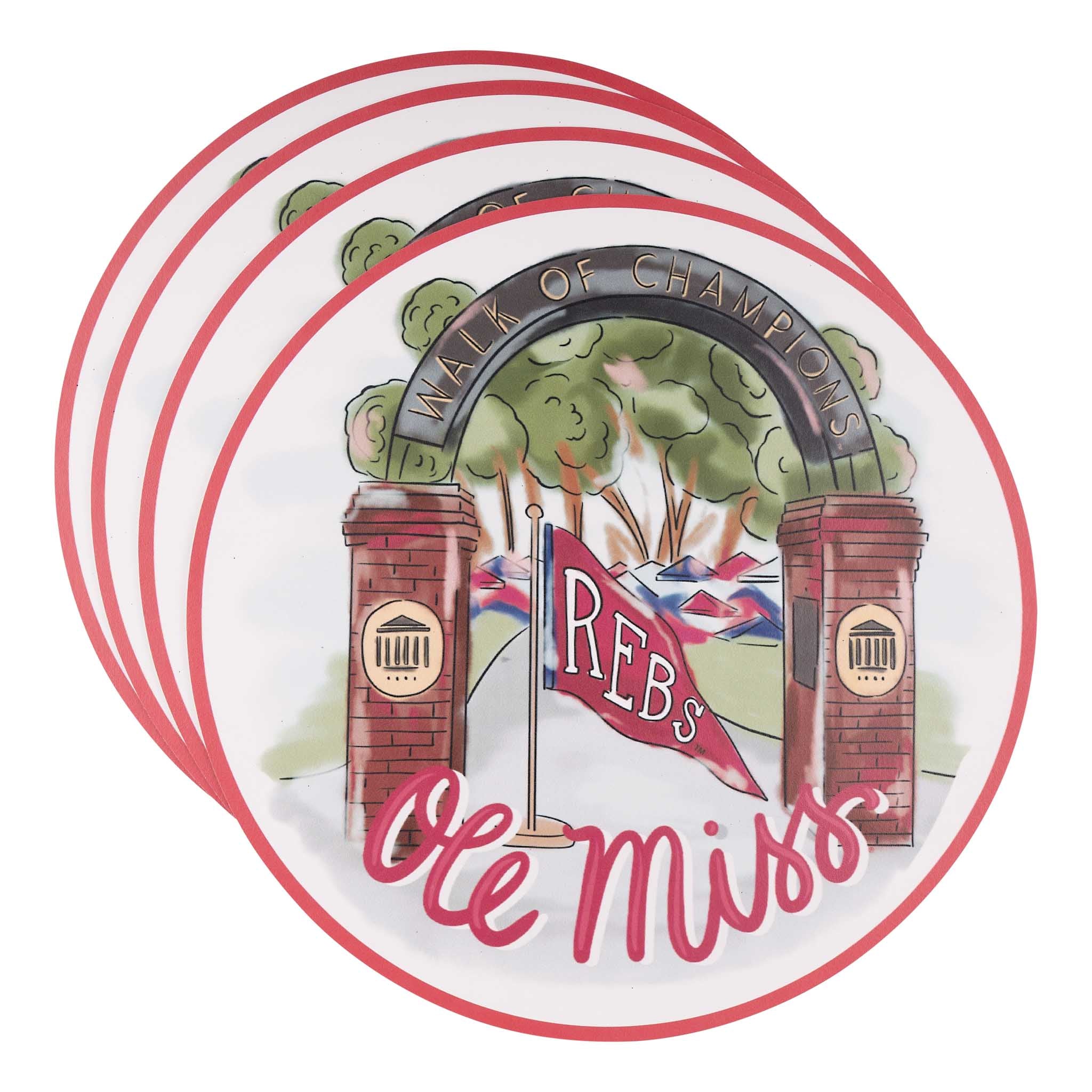 Ole Miss Mascot Placemat Set/4