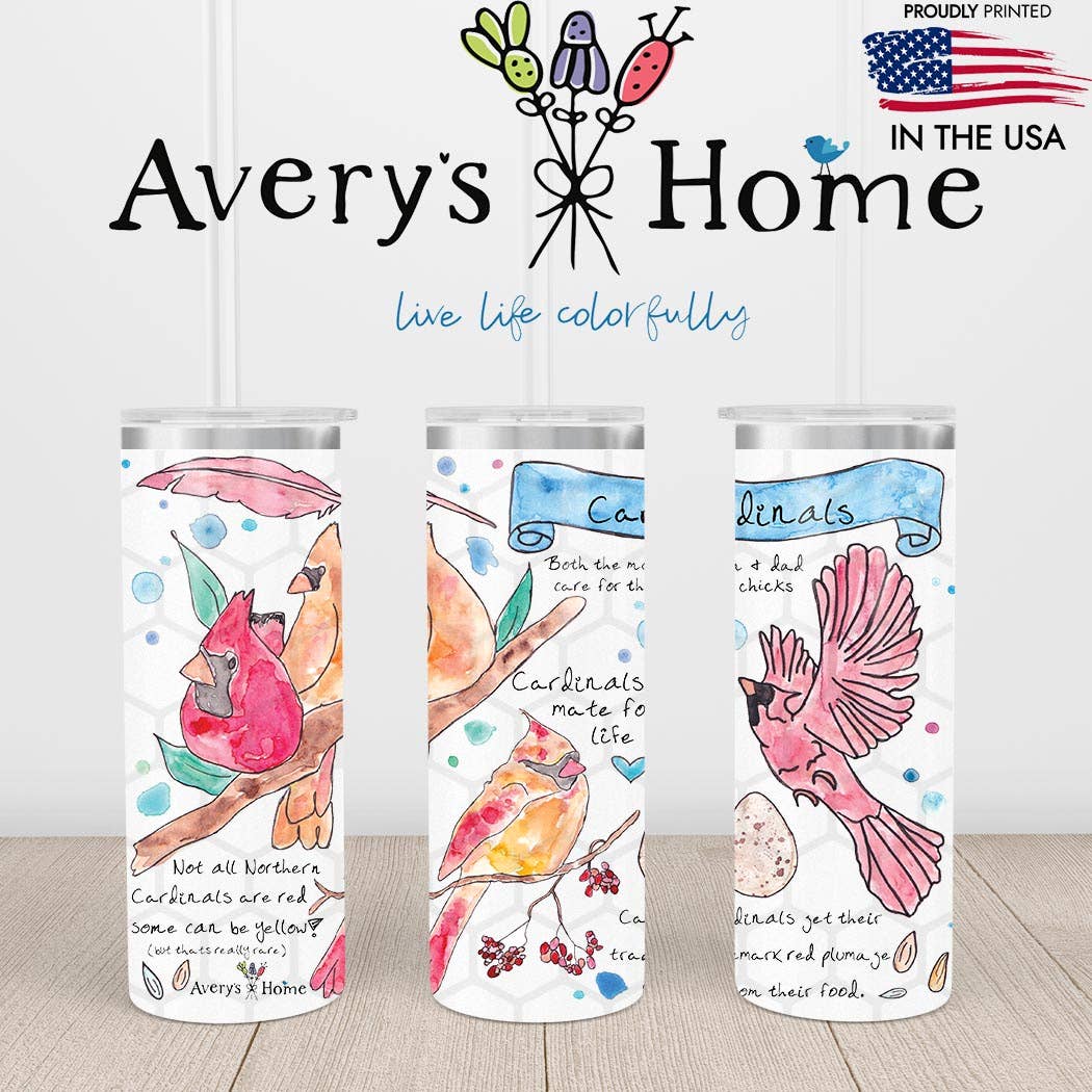 Cardinal Bird Facts 20 oz Skinny Tumbler