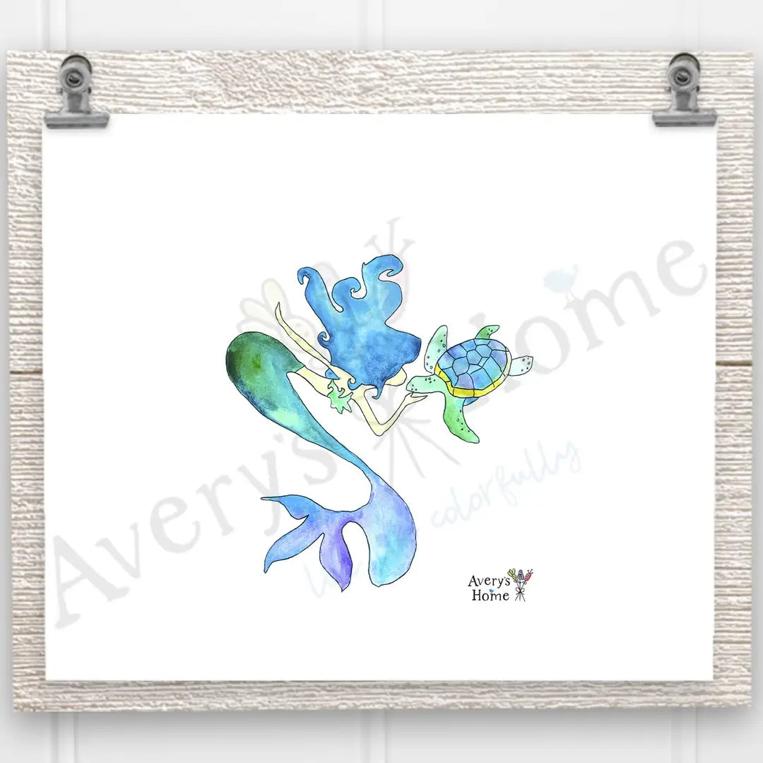 Mermaid & Turtle Frosted Drinking Glass