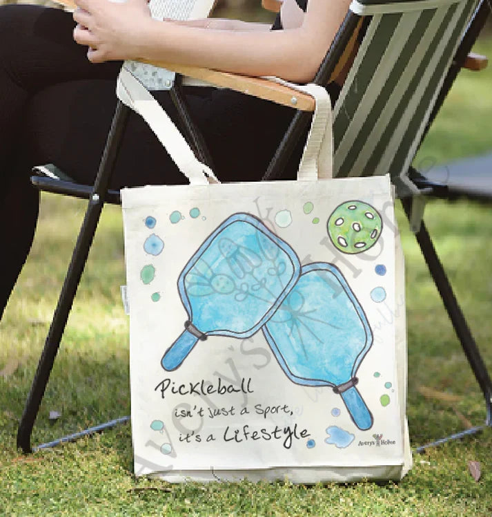 Pickleball is a Lifestyle cotton tote bag, art by Avery Jackson