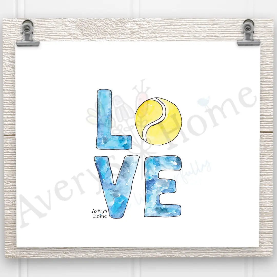 Tennis LOVE Frosted Drinking Glass