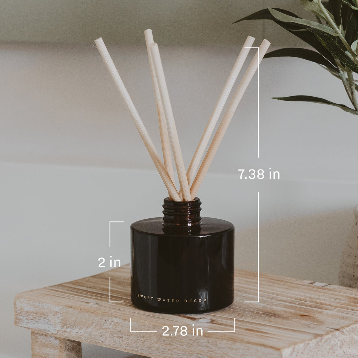 Warm and Cozy Olive Tinted Glass Jar Reed Diffuser