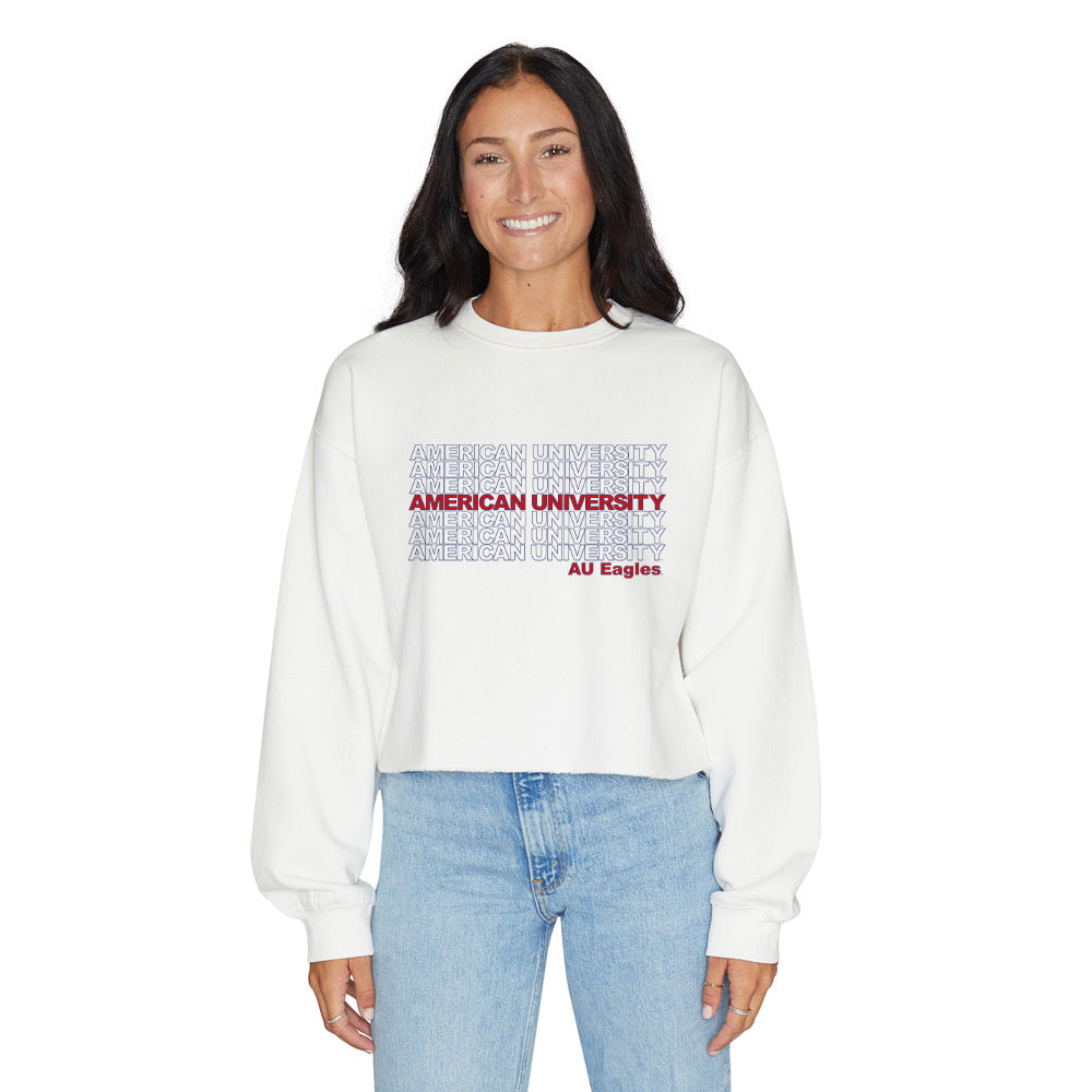 American University Repeat Cropped Crewneck