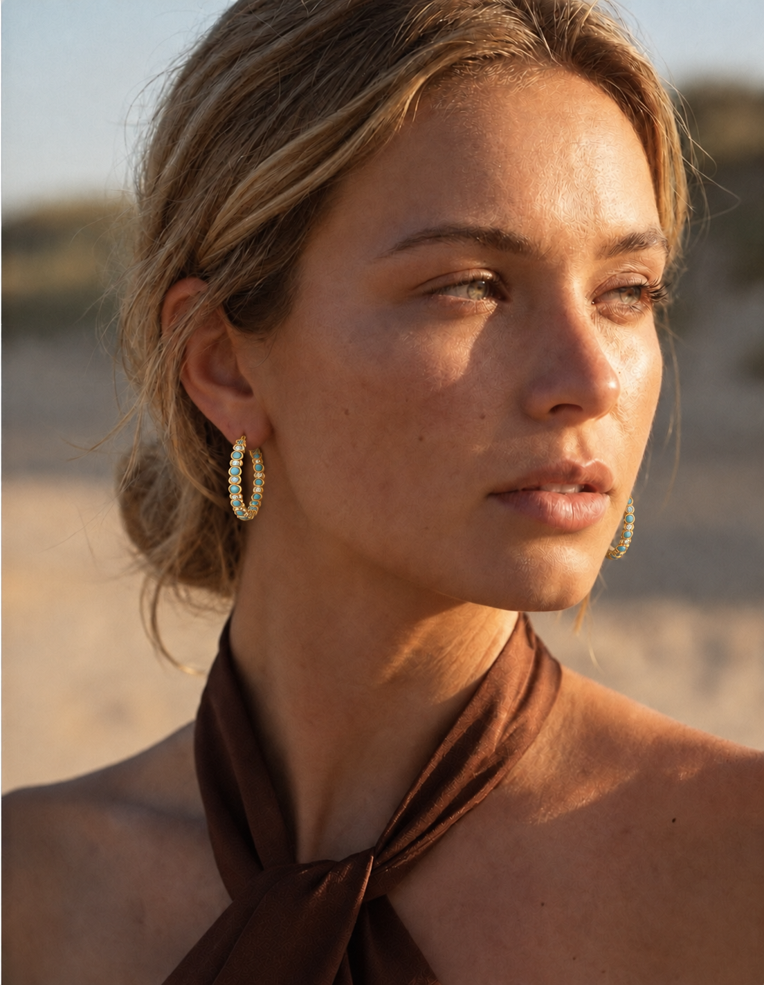 Bryn Turquoise Hoop - Small