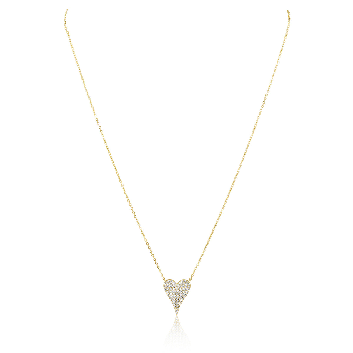 Sara Pave Heart Necklace