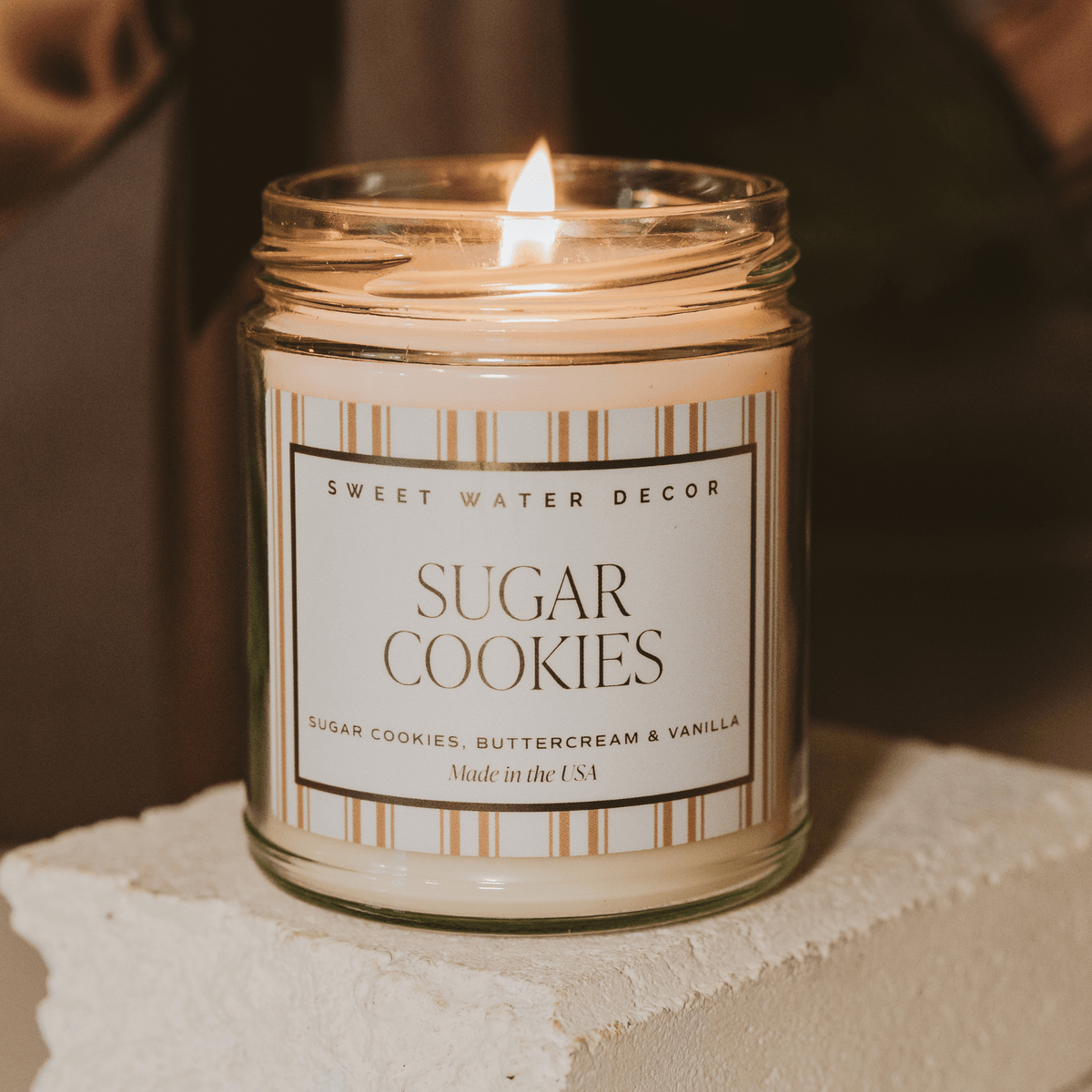 Sugar Cookies Soy Candle - 9 oz Patterned Clear Jar