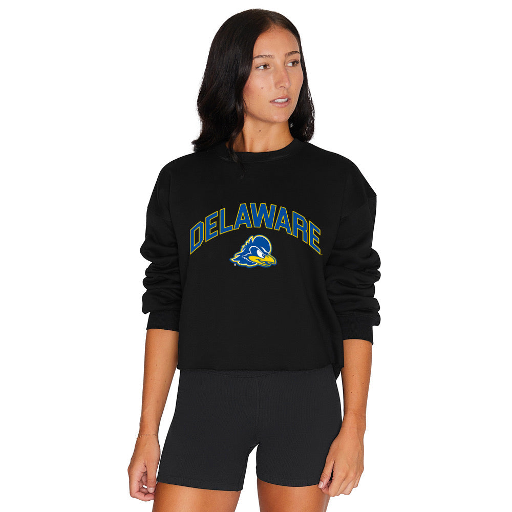 Delaware Blue Hens Black Crewneck