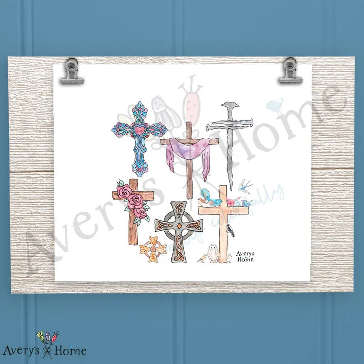 Christian Crosses Frosted Drinking Glass