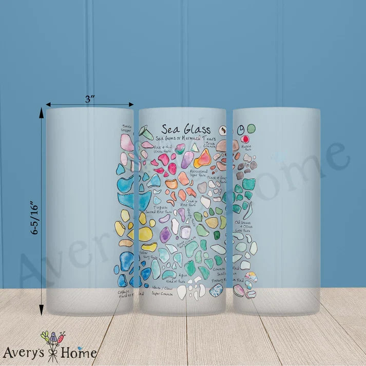 Sea Glass Collector Frosted Drinking Glass