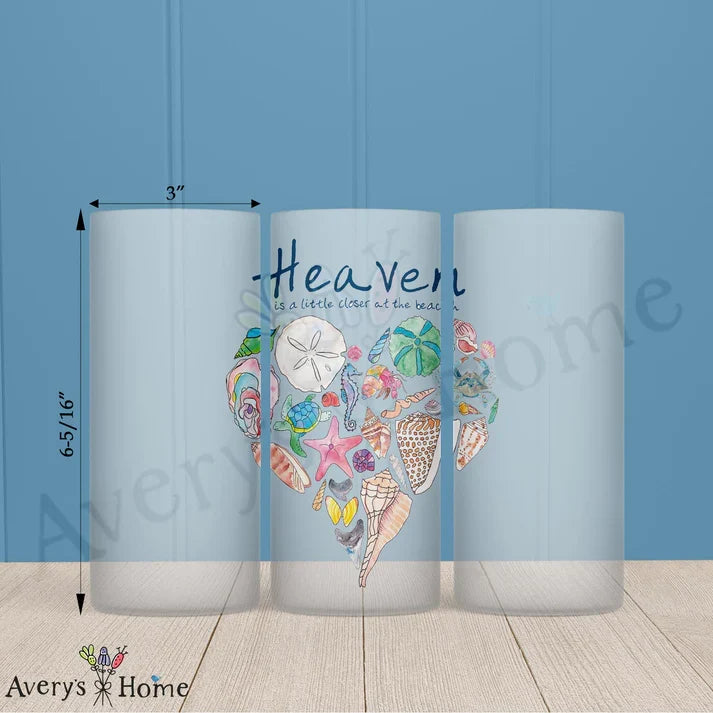 Heaven at the Beach Frosted Drinking Glass