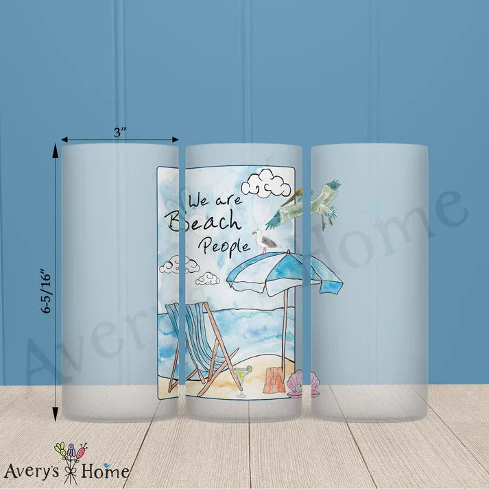 We are Beach People Frosted Drinking Glass