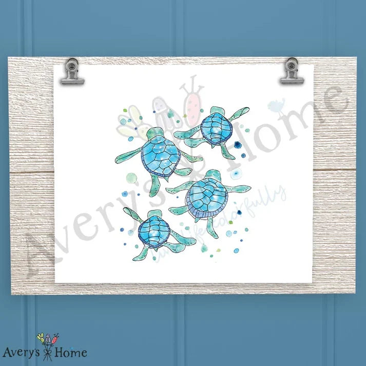 Baby Sea Turtles Walking Frosted Drinking Glass