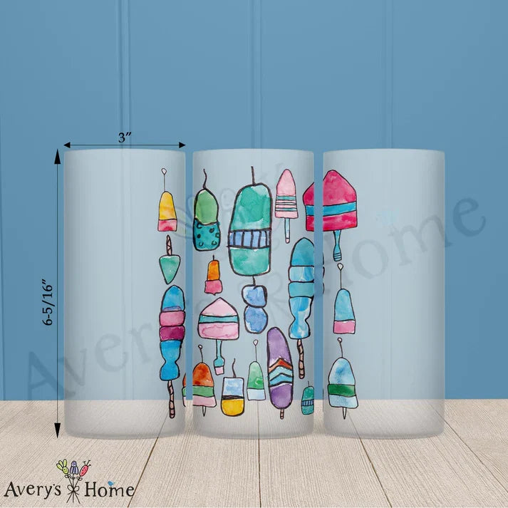 Lobster Buoy Frosted Drinking Glass