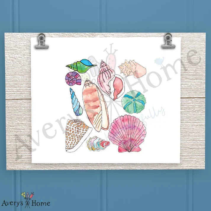Seashells Frosted Drinking Glass