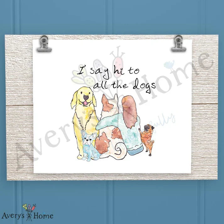 I Say Hi to Dogs Frosted Drinking Glass