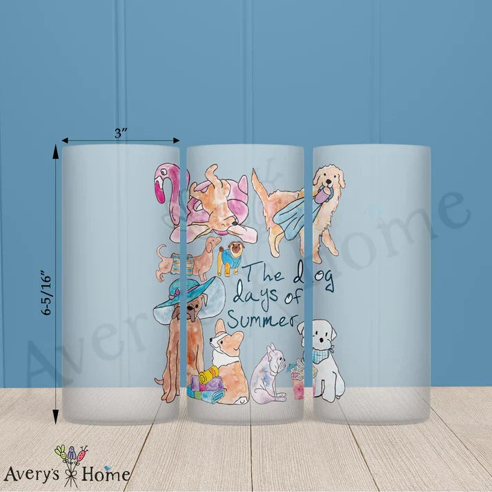Dog Days of Summer Frosted Drinking Glass