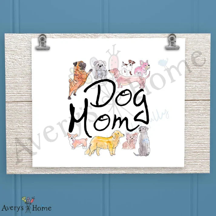 Dog Mom Frosted Drinking Glass