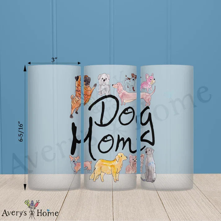Dog Mom Frosted Drinking Glass