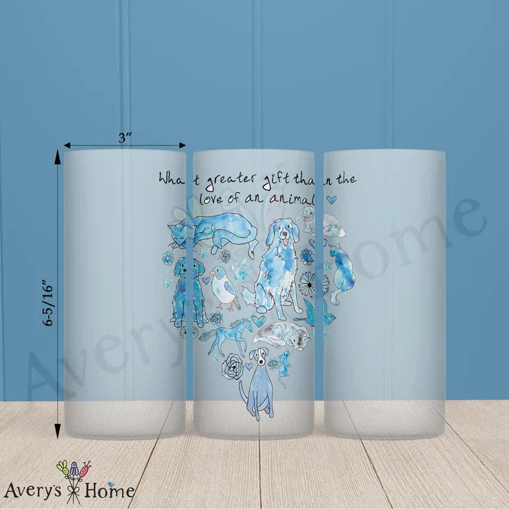 Animals are a Gift of Love Frosted Drinking Glass