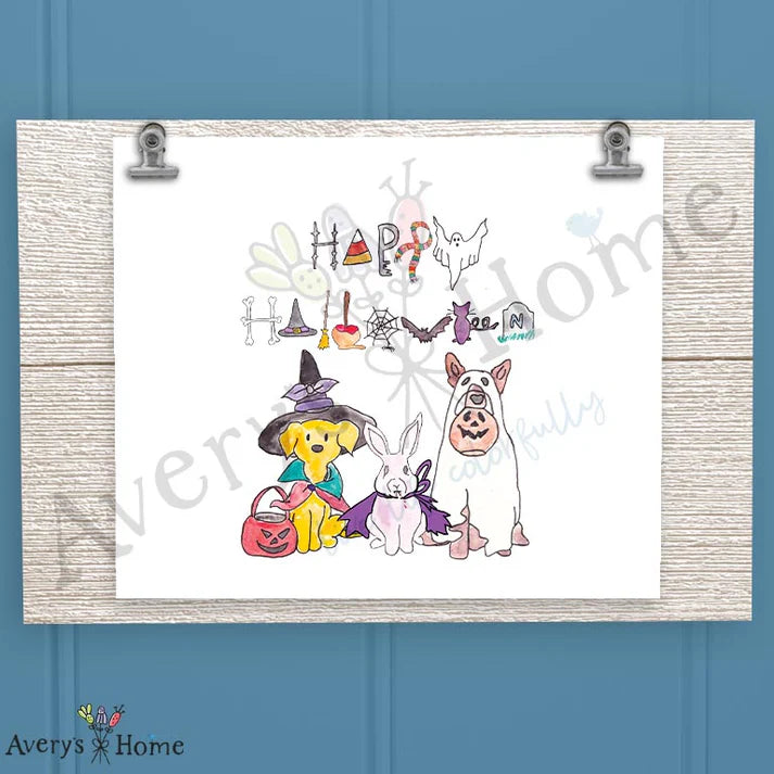 Halloween Dogs Frosted Drinking Glass