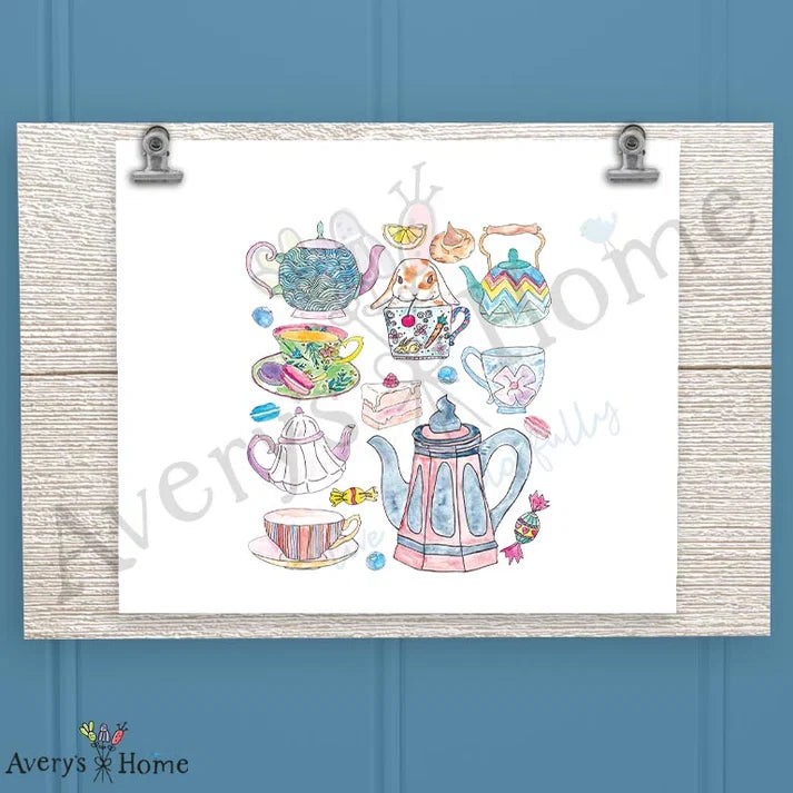 Tea Time Frosted Drinking Glass