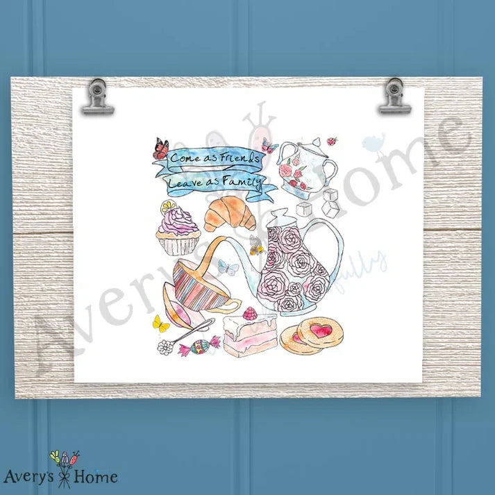 Friendship Tea Time Frosted Drinking Glass