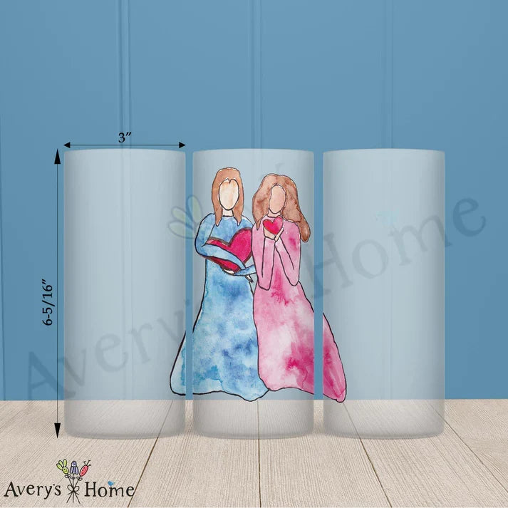 Sisters Frosted Drinking Glass
