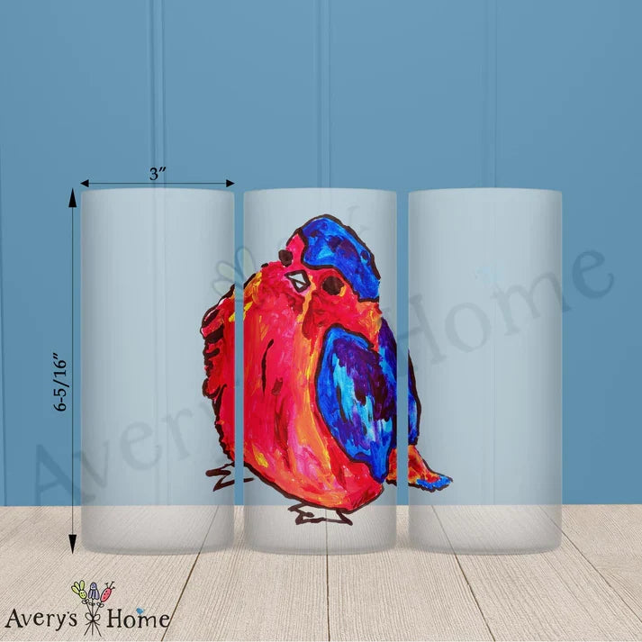 Life is Beautiful Bird Frosted Drinking Glass